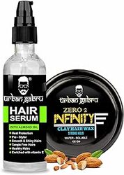 Urbangabru Combo Hair Styling Kit- Clay Hair Wax (100 gm) and Hair Serum Pre-Styler (100 ml)